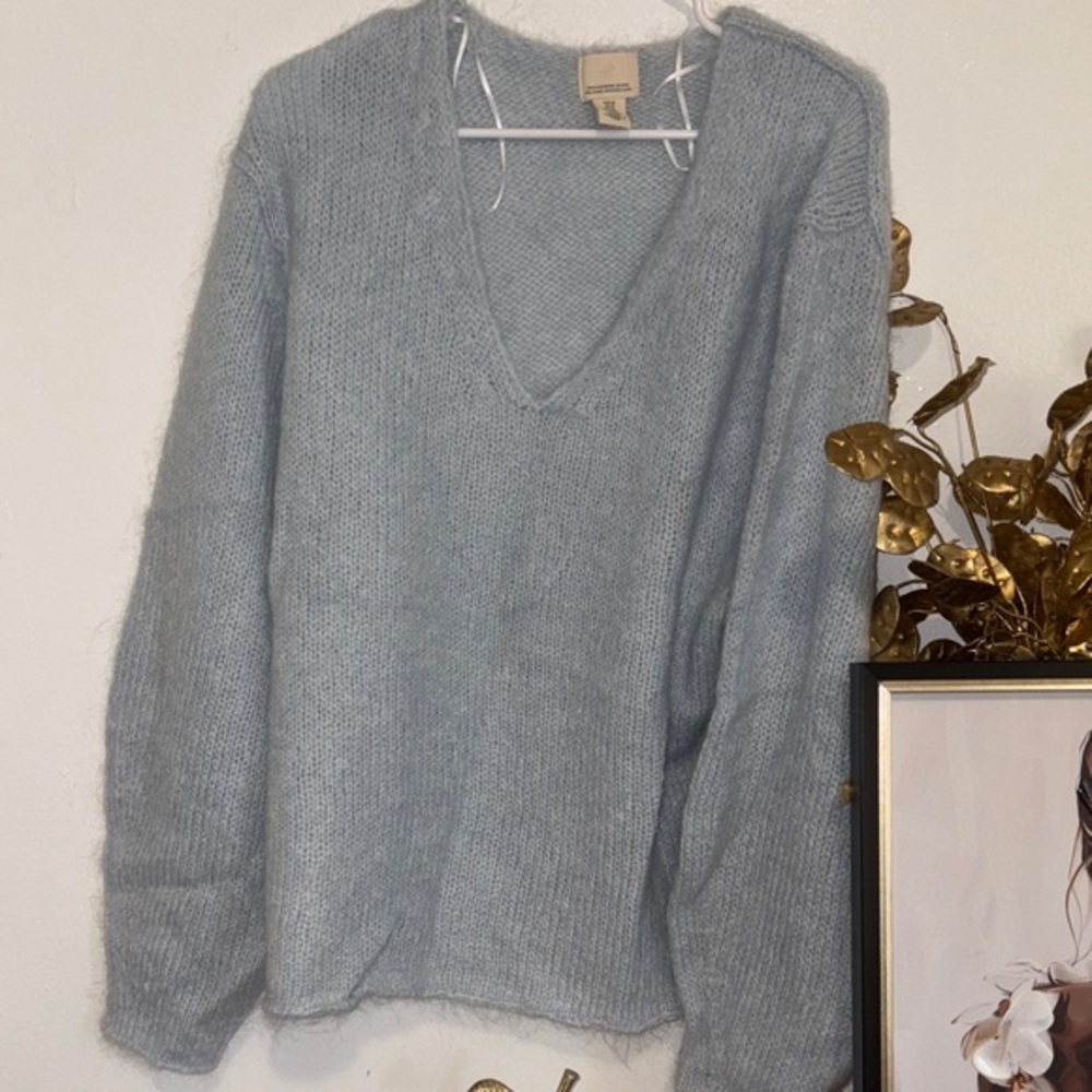 H&M Soft V-Neck Sweater in Light Blue